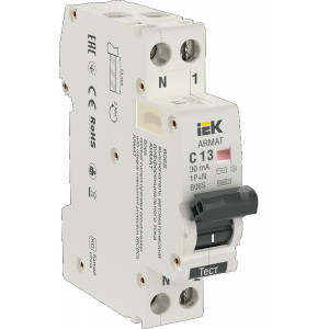 ARMAT АВДТ B06S 1P+NP C13 30мА тип AC (18мм) IEK