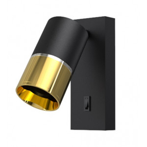 Светильник настенный (бра) VENUS-10, черно-золотой, GU10 с выключателем LEDAR