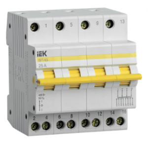 Выключатель-разъединитель трехпозиционный ВРТ-63 4P 25А IEK