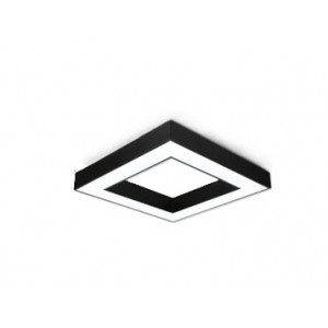 Светильник подвесной серии XO квадрат полый 36W 6500K опал черный 500х100Х70мм LEDAR