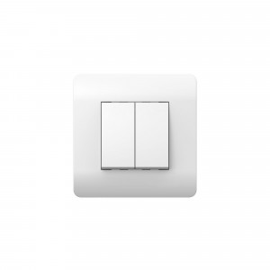 ALTAIR Выключатель 2-клавишный 10А, NEW3-E, белый, механизм